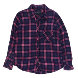 RAILS Hunter Button Down Shirt Navy Mauve Plaid Western Boho Indie Hipster Scene